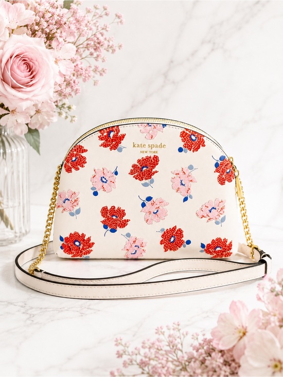 kate spade Handbags - kate spade Ivory Floral Crossbody Bag with Red and Pink Flowers